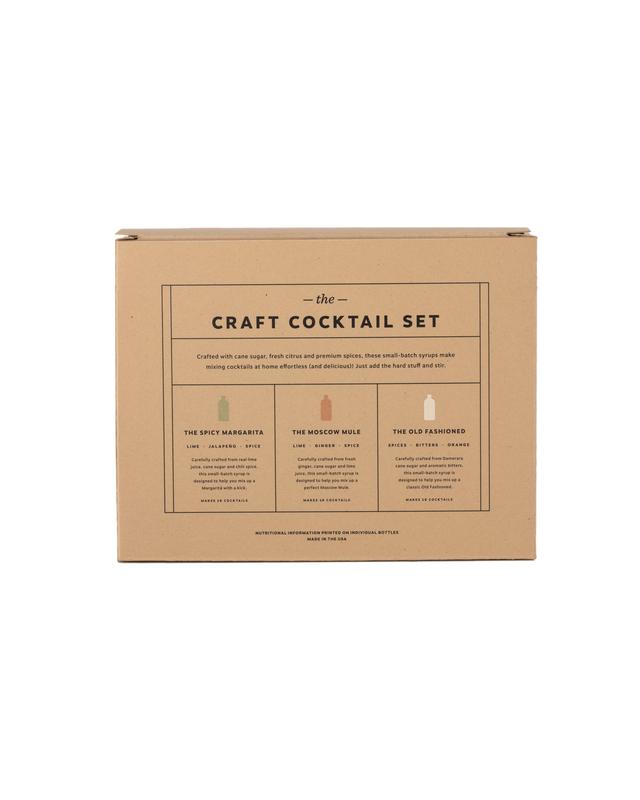 Premium Craft Cocktail Syrup Set - Old Fashioned, Moscow Mule & Spicy Margarita Mixes