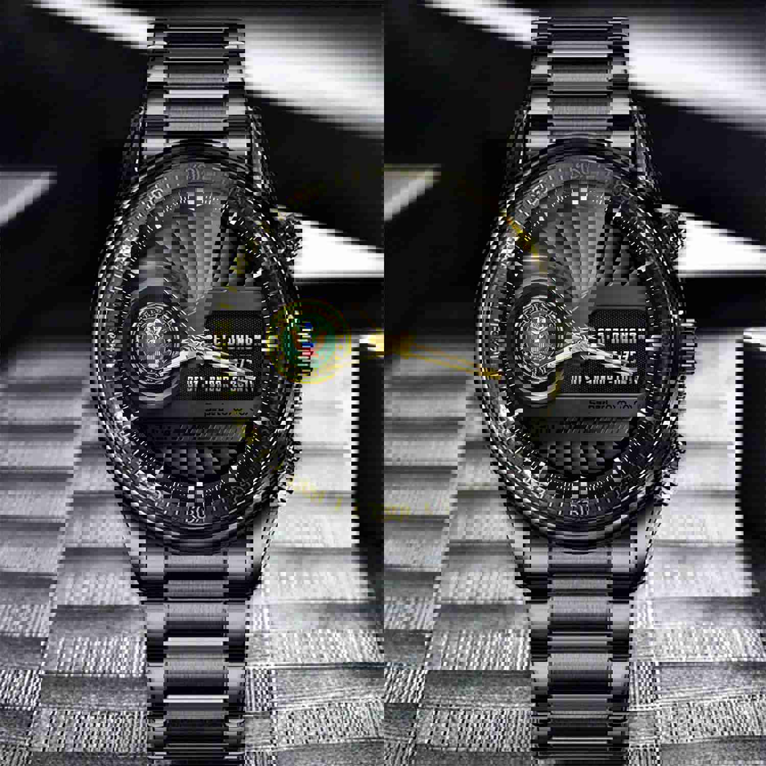 United States Army Emblem Watch - Duty Honor Country Black Fashion Watch Custom US Army Gift