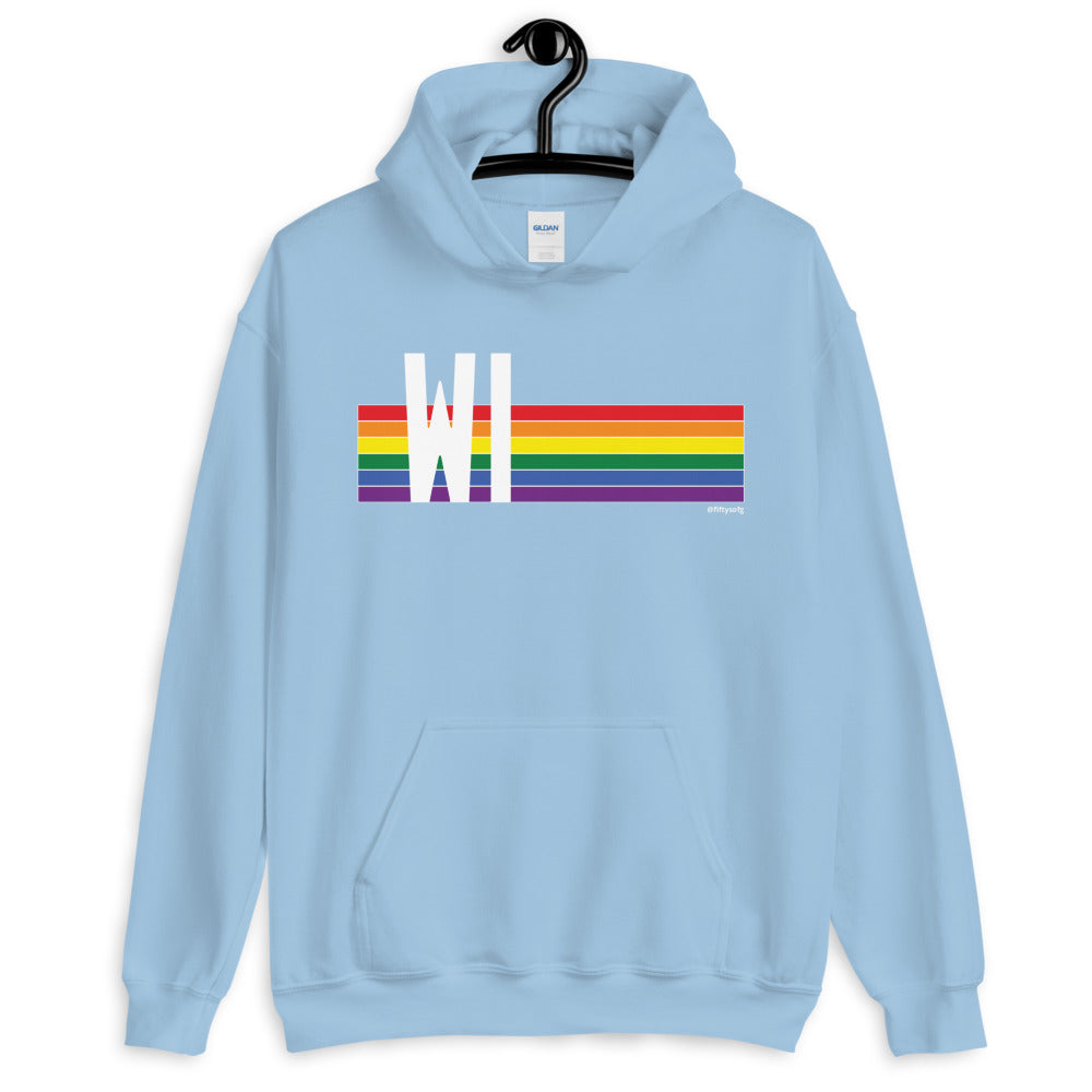 Wisconsin Pride Retro Rainbow - Unisex Hoodie