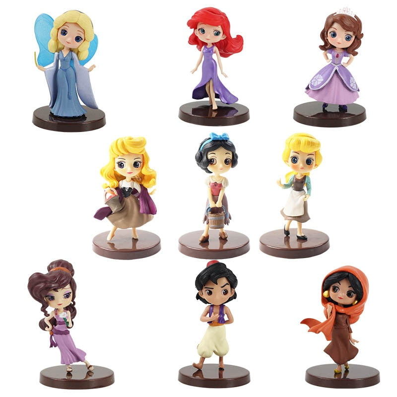 3pcs/set Q Posket Action Figure Snow White Mermaid Rapunzel Jessie Boa Hancock PVC Model Toys Anime Princess Dolls Gift for Kids