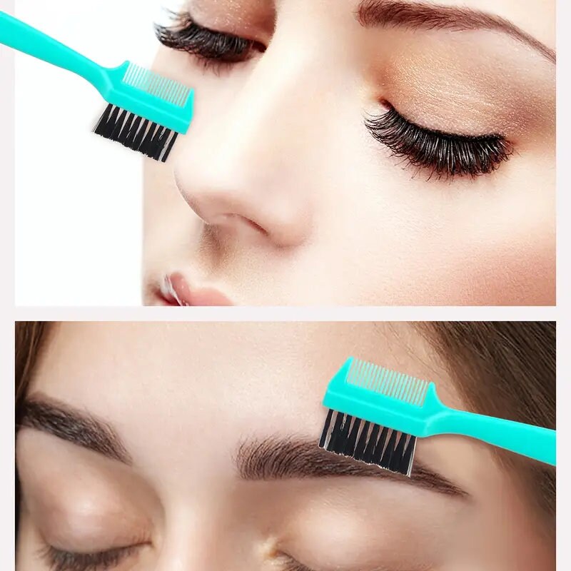 5pcs 2 In 1 Double Head Eyebrow Brush & Eyebrow Comb Eyelash Comb Makeup Tools Beauty Tool For Women & Girls