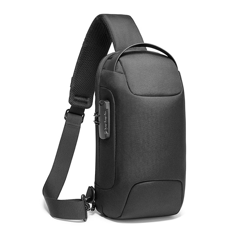 Men's Anti-Theft Sling Crossbody Bag with TSA Lock & USB Charging