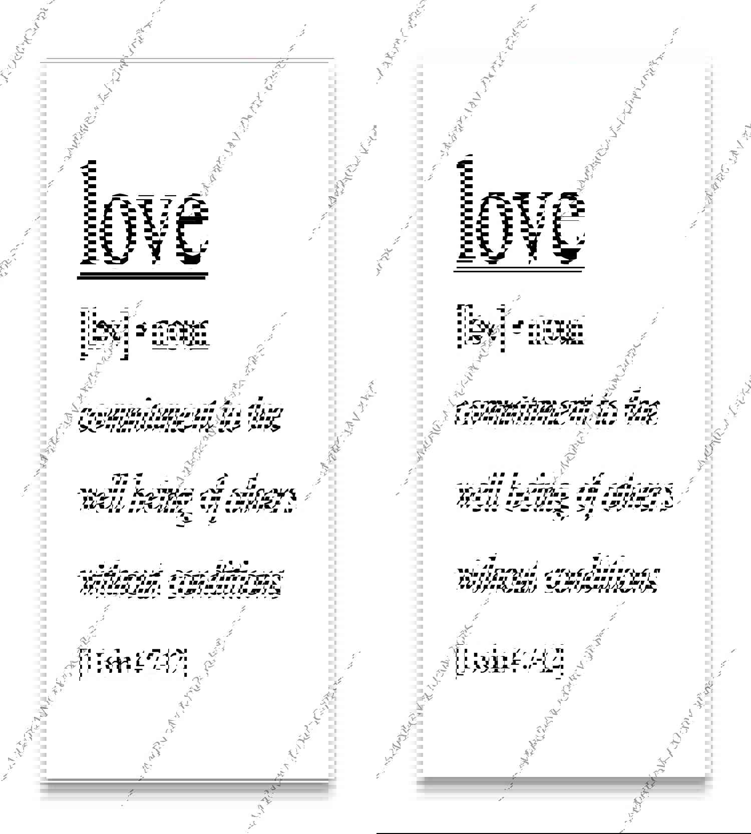 Love-Commitment to the Well Being of Others - Bible Verse Wall Art Sign - 8 x 10 Scripture Poster Print - Ready to Frame