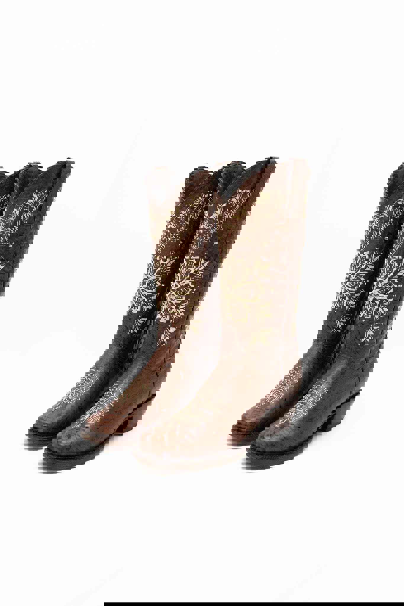 Jessica Rodeo Cowgirl Boot - Genuine Leather Square Toe