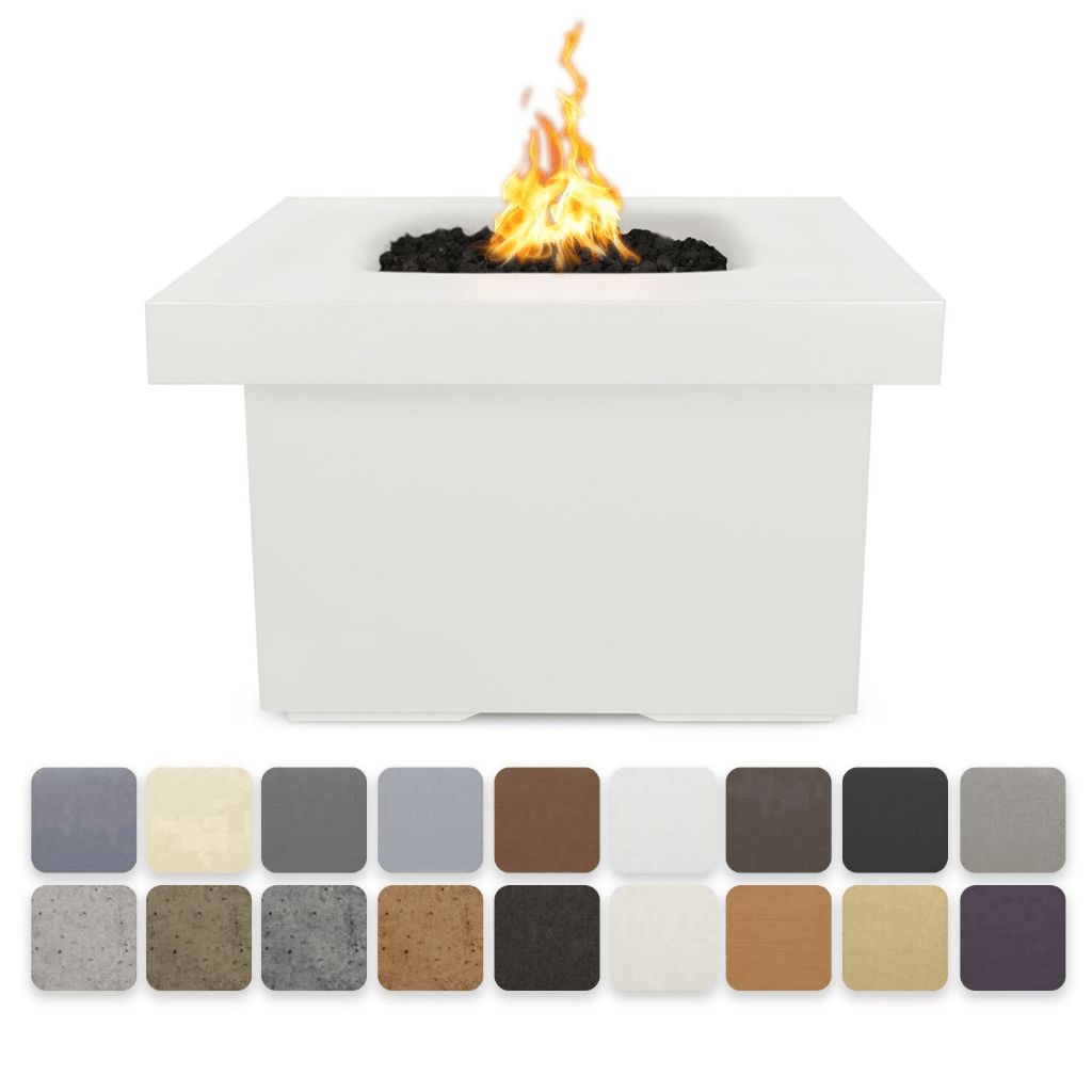 The Outdoor Plus - Ramona GFRC Concrete Square Liquid Propane Fire Pit Table 36