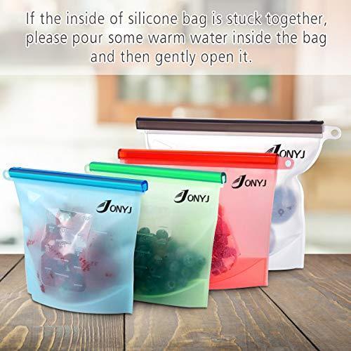 Reusable Sandwich Bags 6-Pack, Leakproof Lunch Storage Bags for Food, Snacks, and Travel