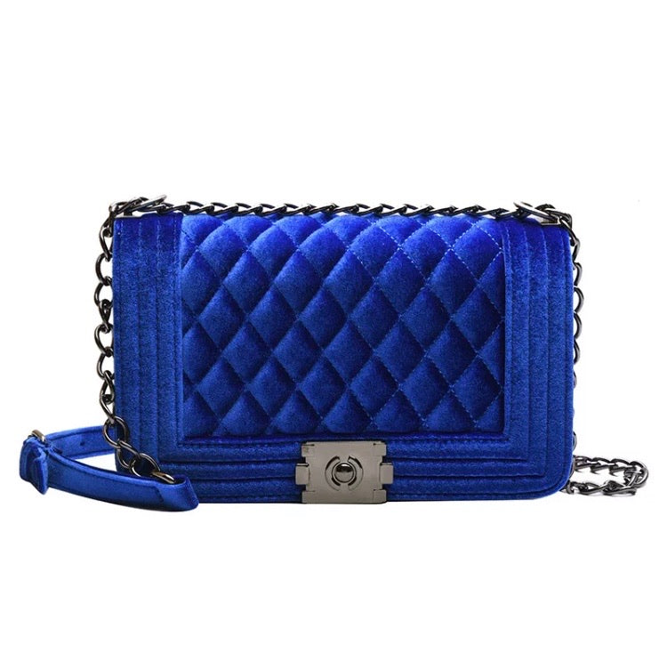 Luxury Quilted Velvet Crossbody Handbag