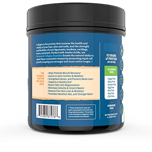 Advanced Hydrolyzed Collagen Peptides - Unflavored Protein Powder for Joints and Bones