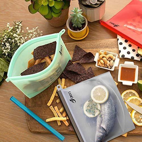 Reusable Sandwich Bags 6-Pack, Leakproof Lunch Storage Bags for Food, Snacks, and Travel