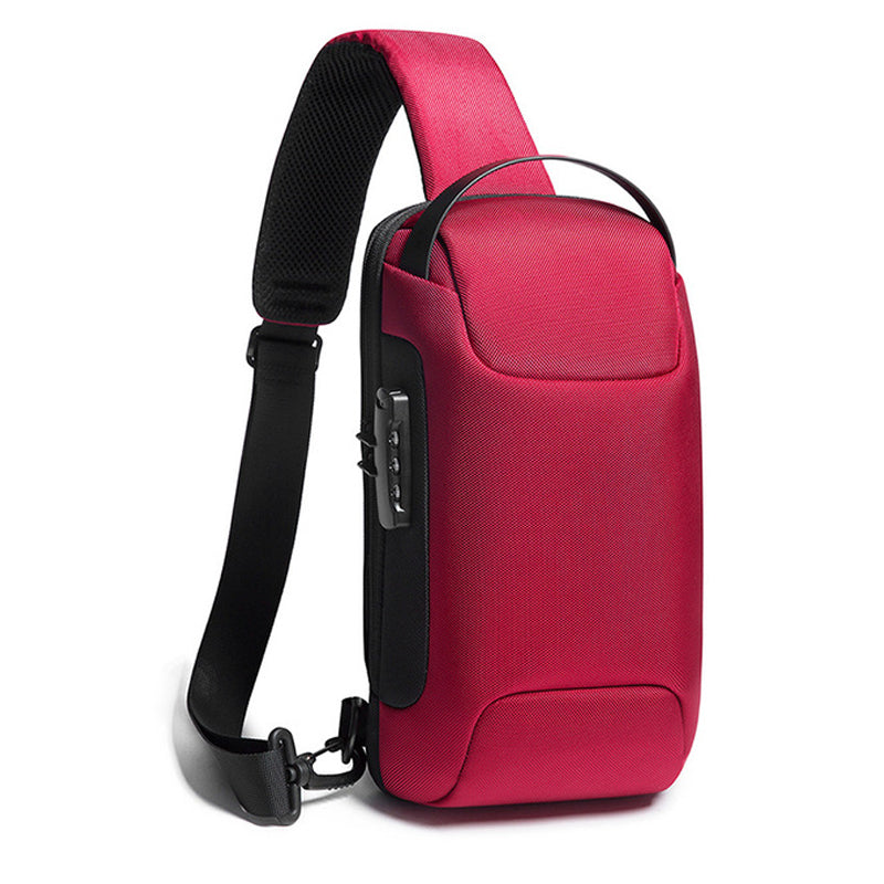 Men's Anti-Theft Sling Crossbody Bag with TSA Lock & USB Charging