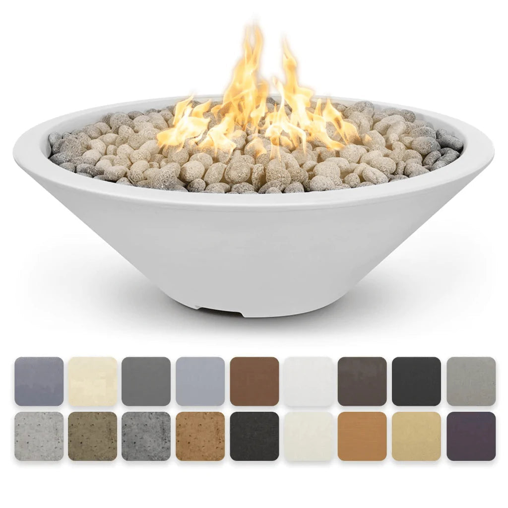 Outdoor Plus Cazo Wide Ledge GFRC Concrete Round Liquid Propane Fire Pit 60