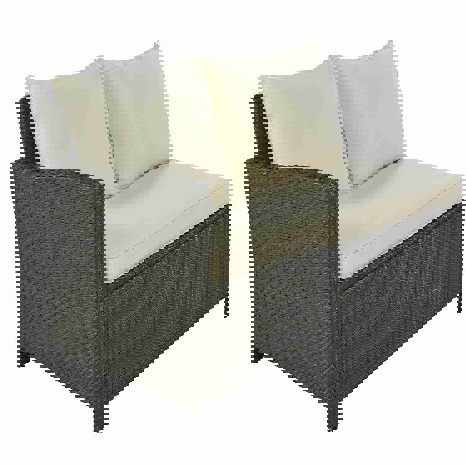 U_STYLE 6-Piece Outdoor Patio Furniture Set with Dining Table, Chairs, Bench, and Cushions