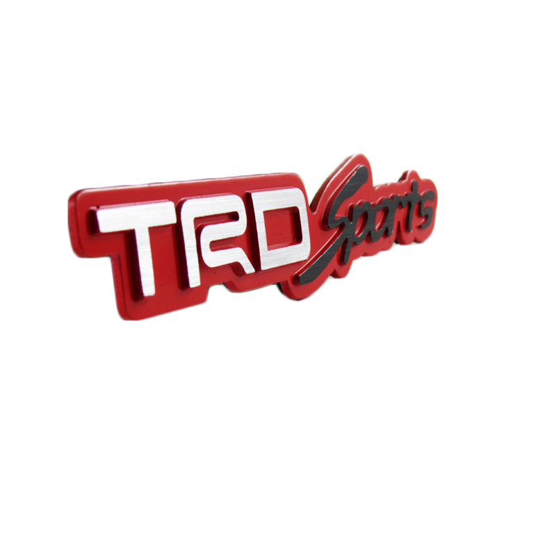 Toyota TRD Sports 3D Red Aluminum Emblem Decal x2 (18CM)