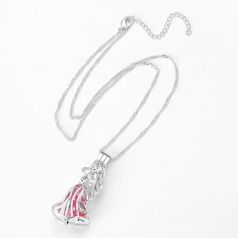 Harong Tangled Rapunzel Necklace - Cute Punk Style Pearl Cage Pendant Jewelry for Women