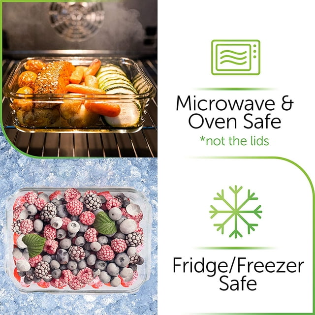 Prep Naturals - Glass Food Storage Containers - 8 Packs, 30 Oz