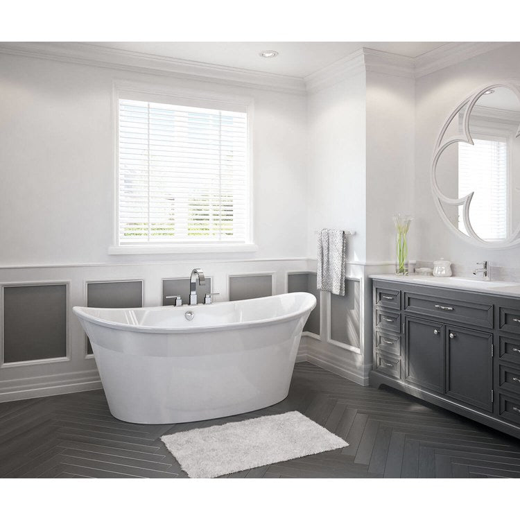 Freestanding Tub Orchestra 66 x 36 x 26-5/8 Inch 2 Piece Center Drain White Oval