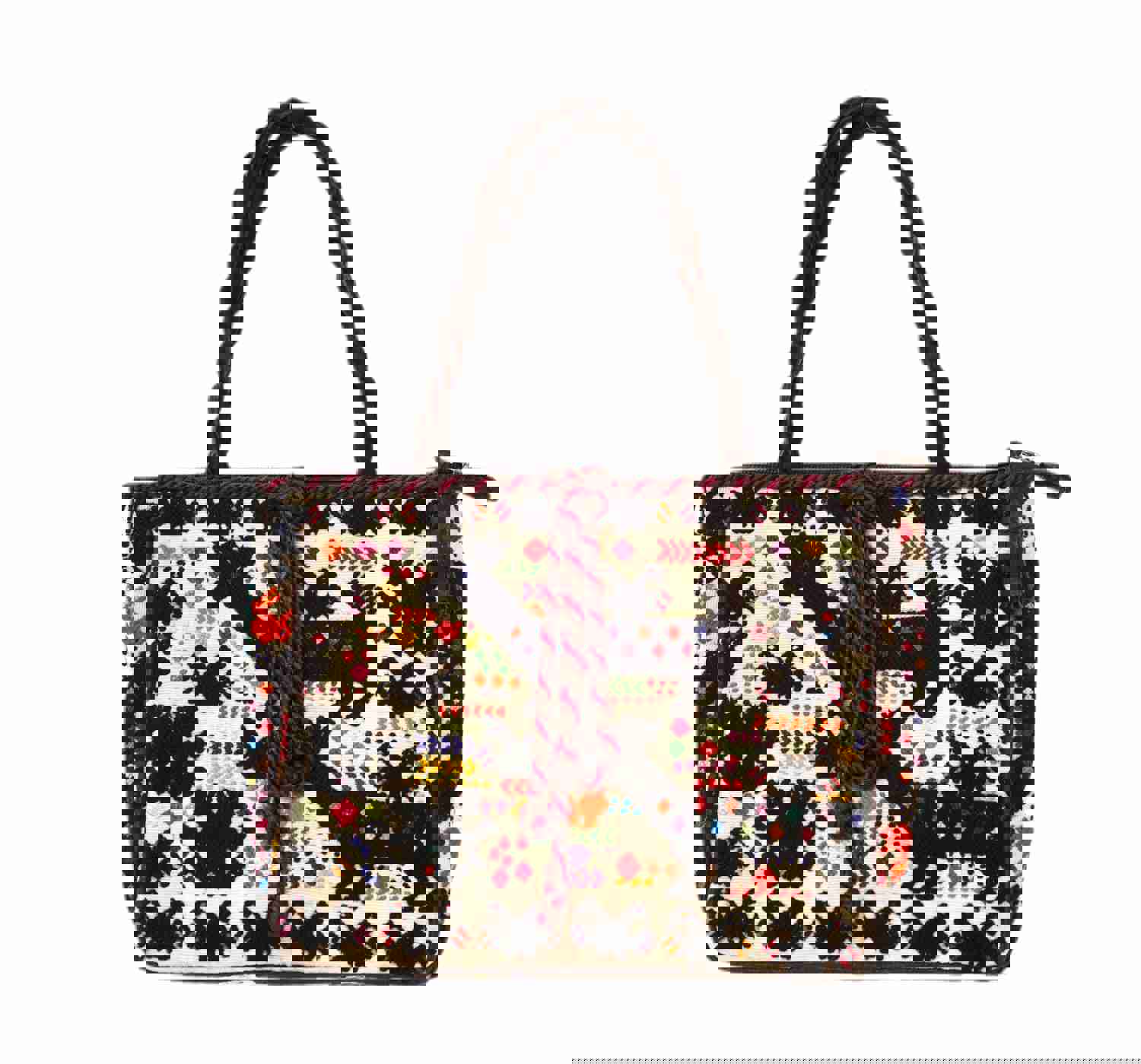 Animalitas Italian Leather and Guatemalan Textile Purse - Handcrafted Unique Style