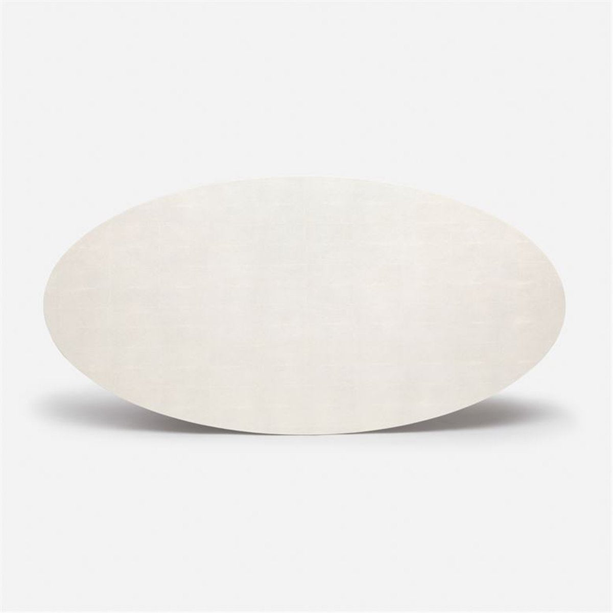 Made Goods Noor Oval Single Base Dining Table in Vintage Faux Shagreen