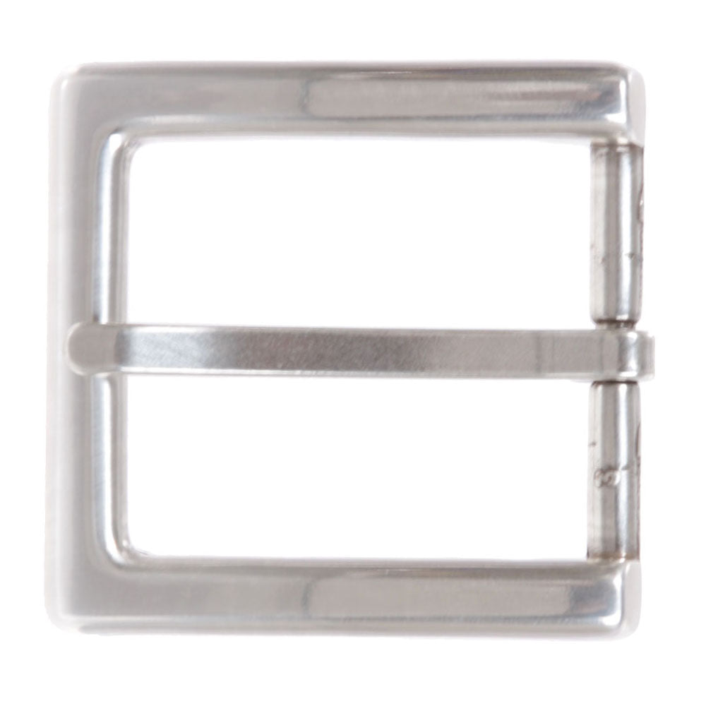 1 5/8 (40 mm) Silver Tone Rectangular Single Flat Prong Belt Buckle
