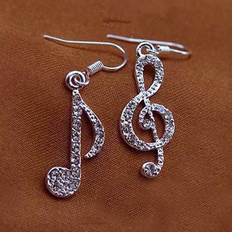 Geometric Notes Music Drop Earrings for Women