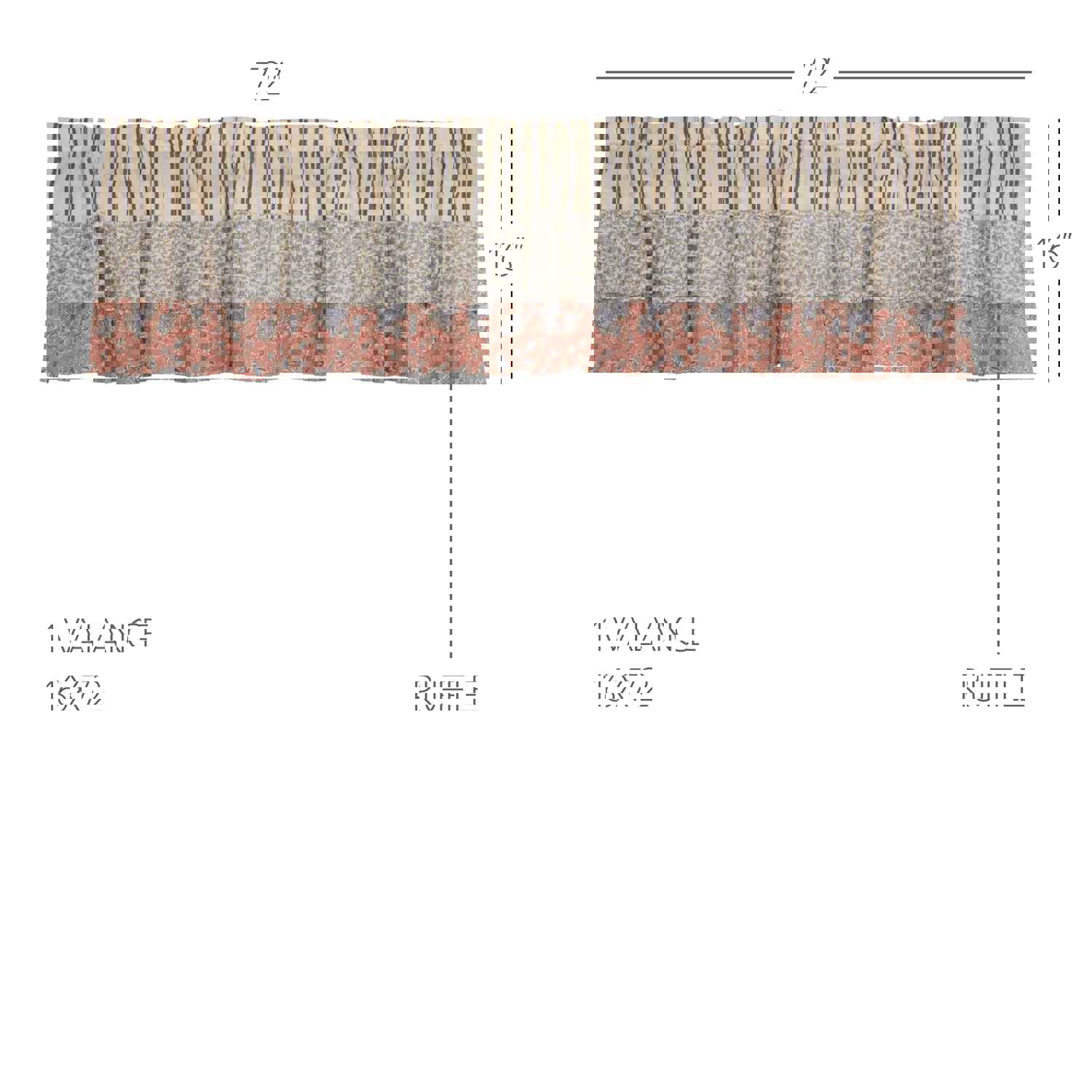 Farmhouse Valance Kaila Ticking Stripe Ruffled Window Curtain