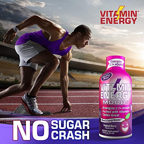 (48 Pack) VitaminEnergy™ Mood+ Keto Energy Shots, Grape Flavor, 7+ Hours Lasting Energy with Anxiety Relief & Mood Boost