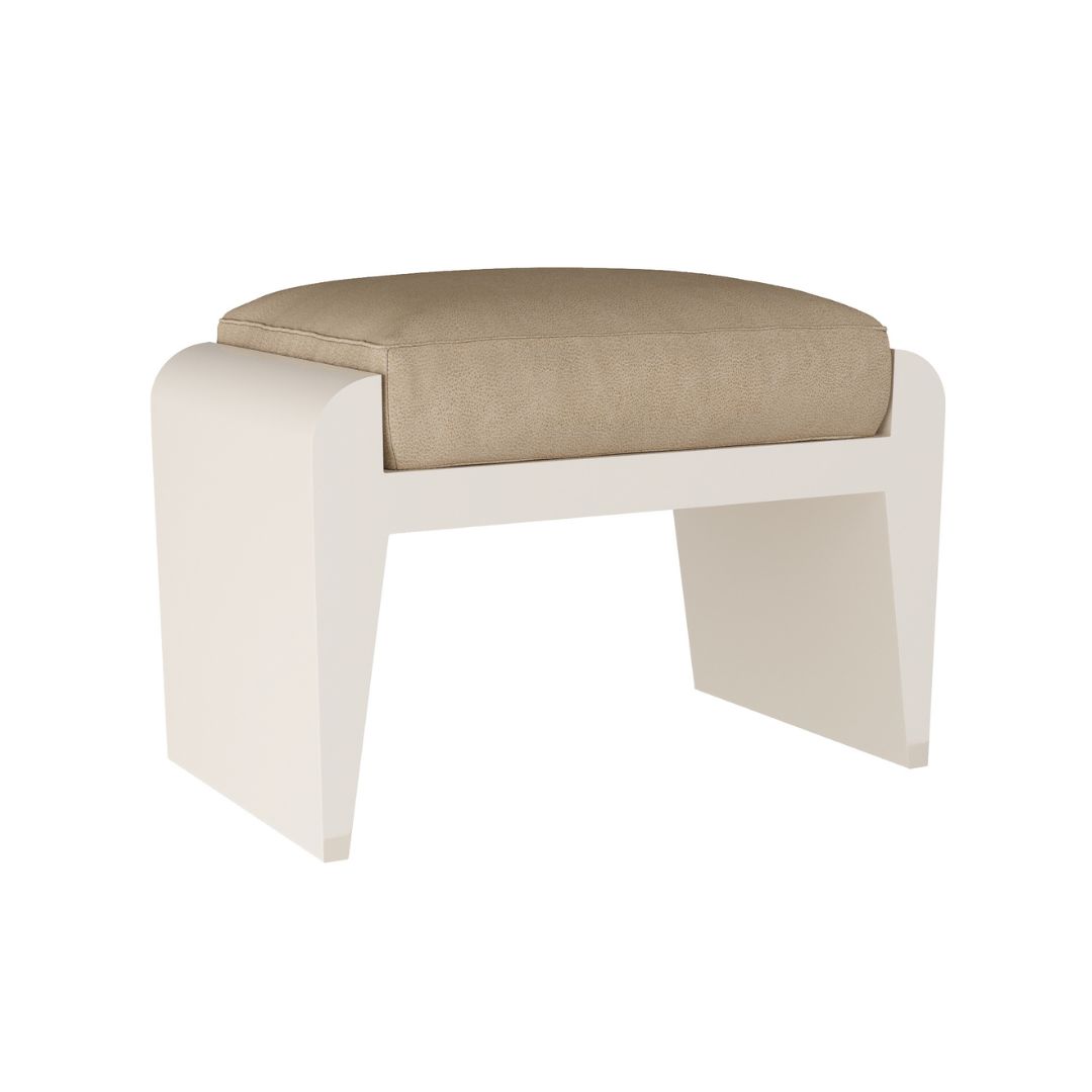 Roi Ottoman Stool with Vegan Leather Seat