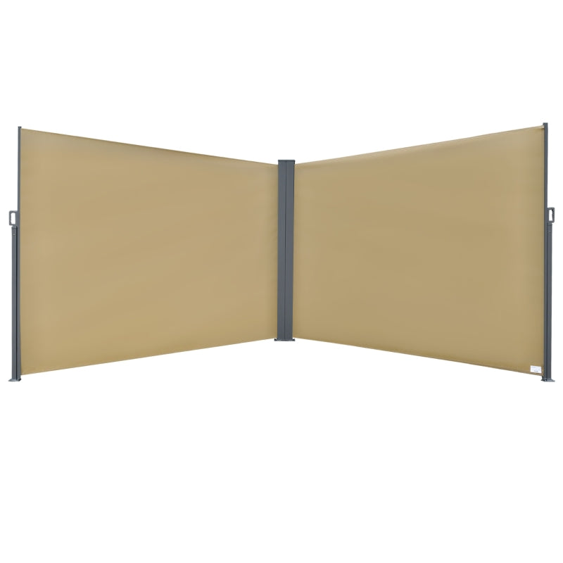 Outsunny 20 Double Retractable Patio Side Awning with UV Protection & Auto Pull-Back