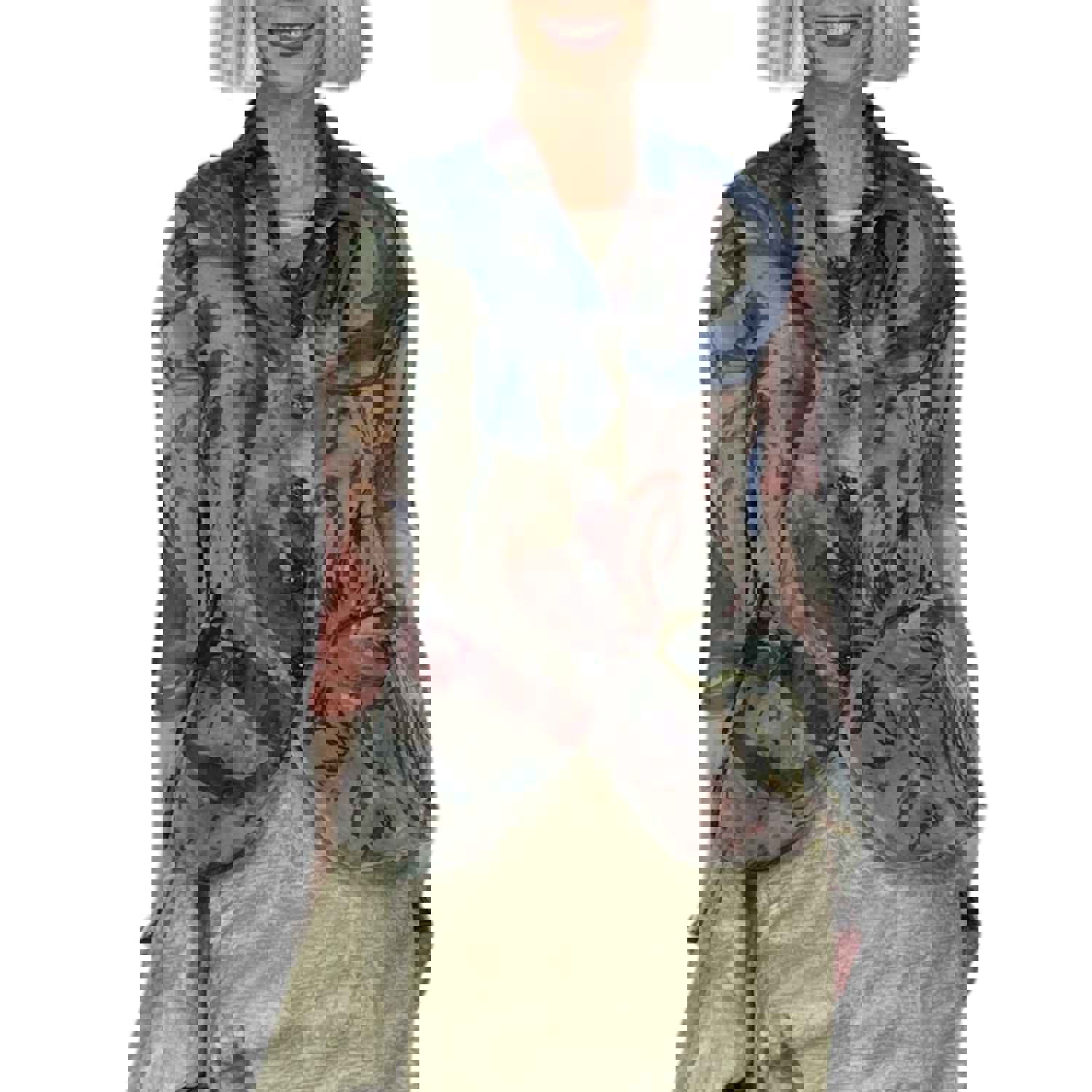 FLORAL PRINT SILK JACKET