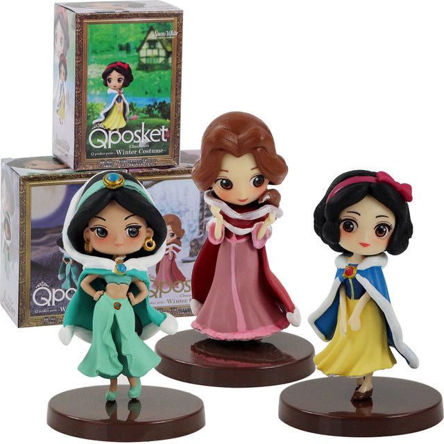 3pcs/set Q Posket Action Figure Snow White Mermaid Rapunzel Jessie Boa Hancock PVC Model Toys Anime Princess Dolls Gift for Kids