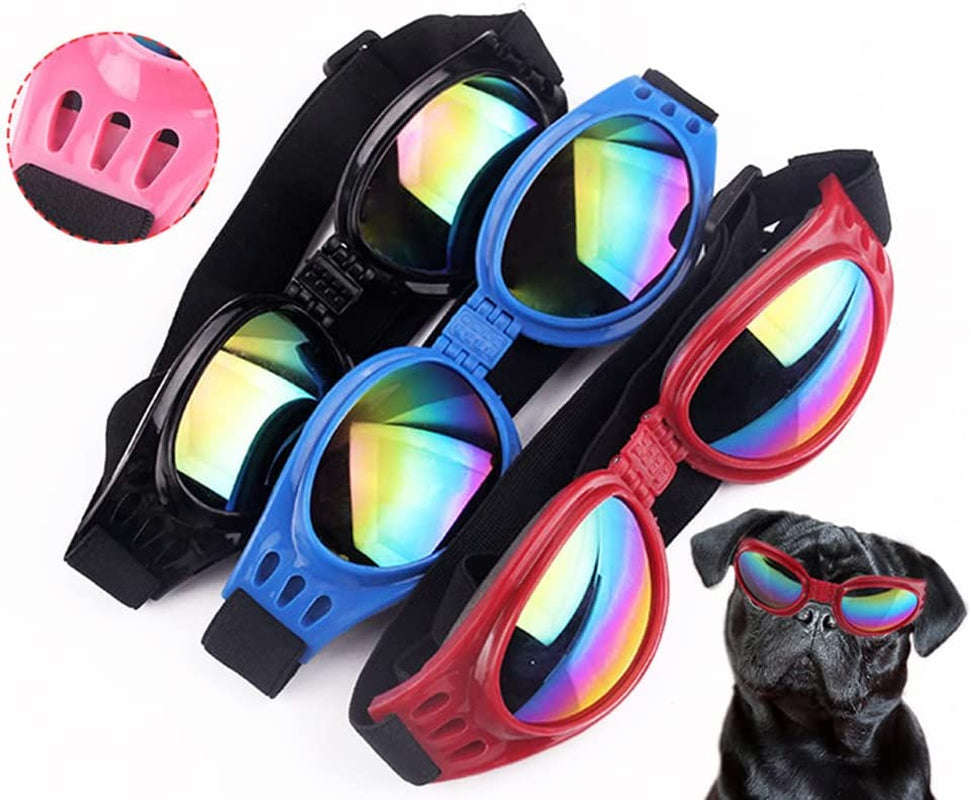 Mekek Pet Dog Sunglasses - Windproof, Foldable, UV Protection Adjustable Goggles for Dogs