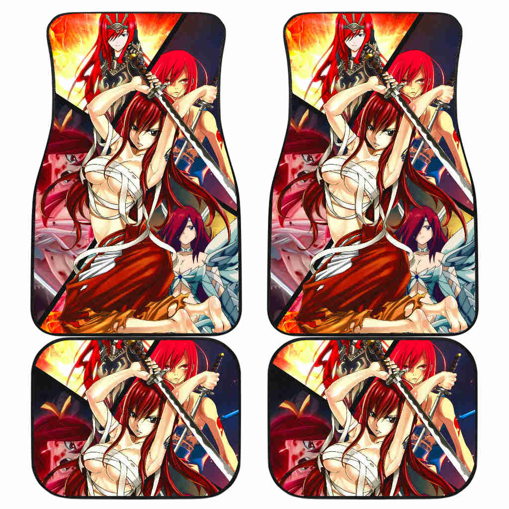 Erza Scarlet Fairy Tail Custom Anime Car Floor Mats for Fans