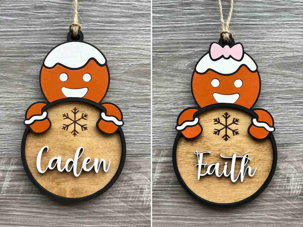 Personalized Name Christmas Ornament - Handmade Wooden Gift for 2023