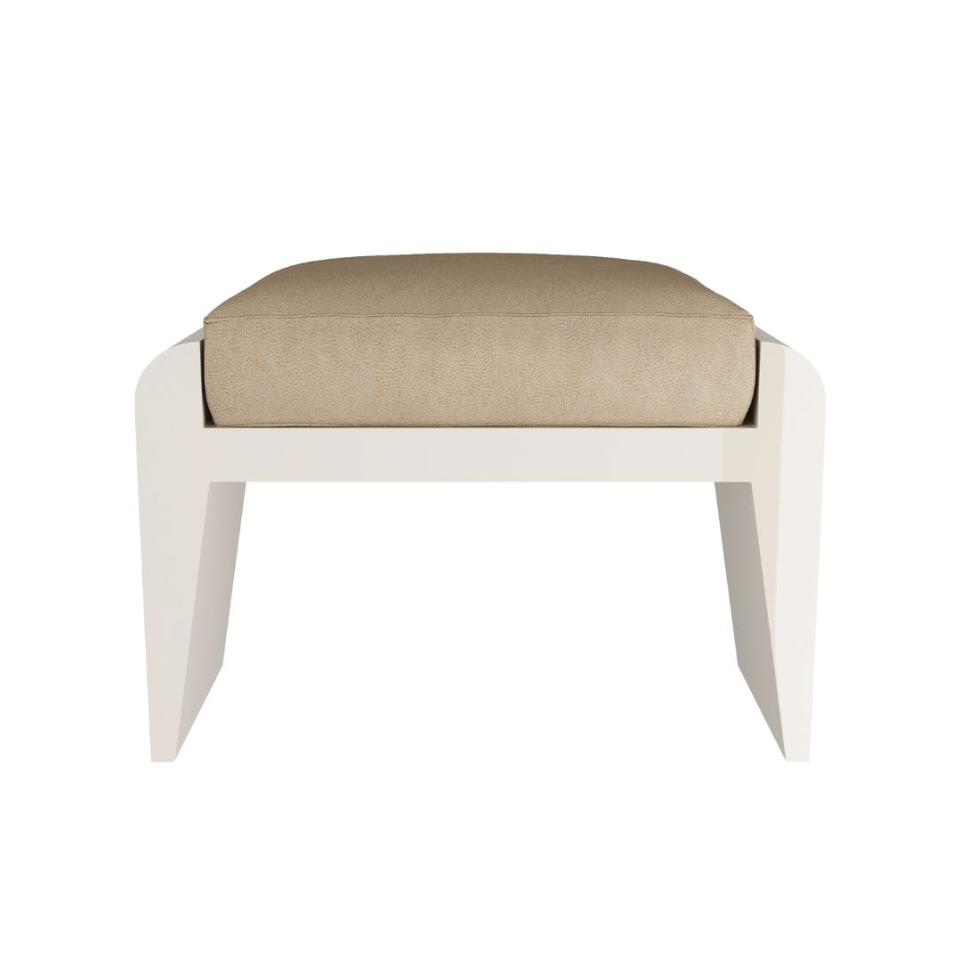 Roi Ottoman Stool with Vegan Leather Seat