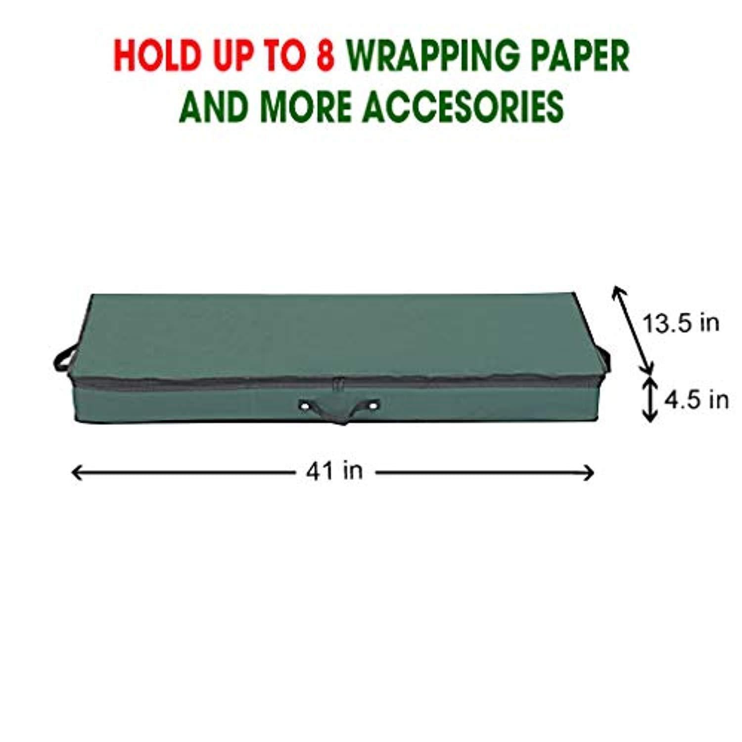 Primode Storage Organizer for 40 Inch Wrapping Paper, Ribbon and Bows - Durable 600D Oxford Material (Green)