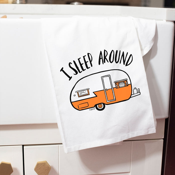 I Sleep Around Kitchen Towel - Humorous and Absorbent Dish Towel