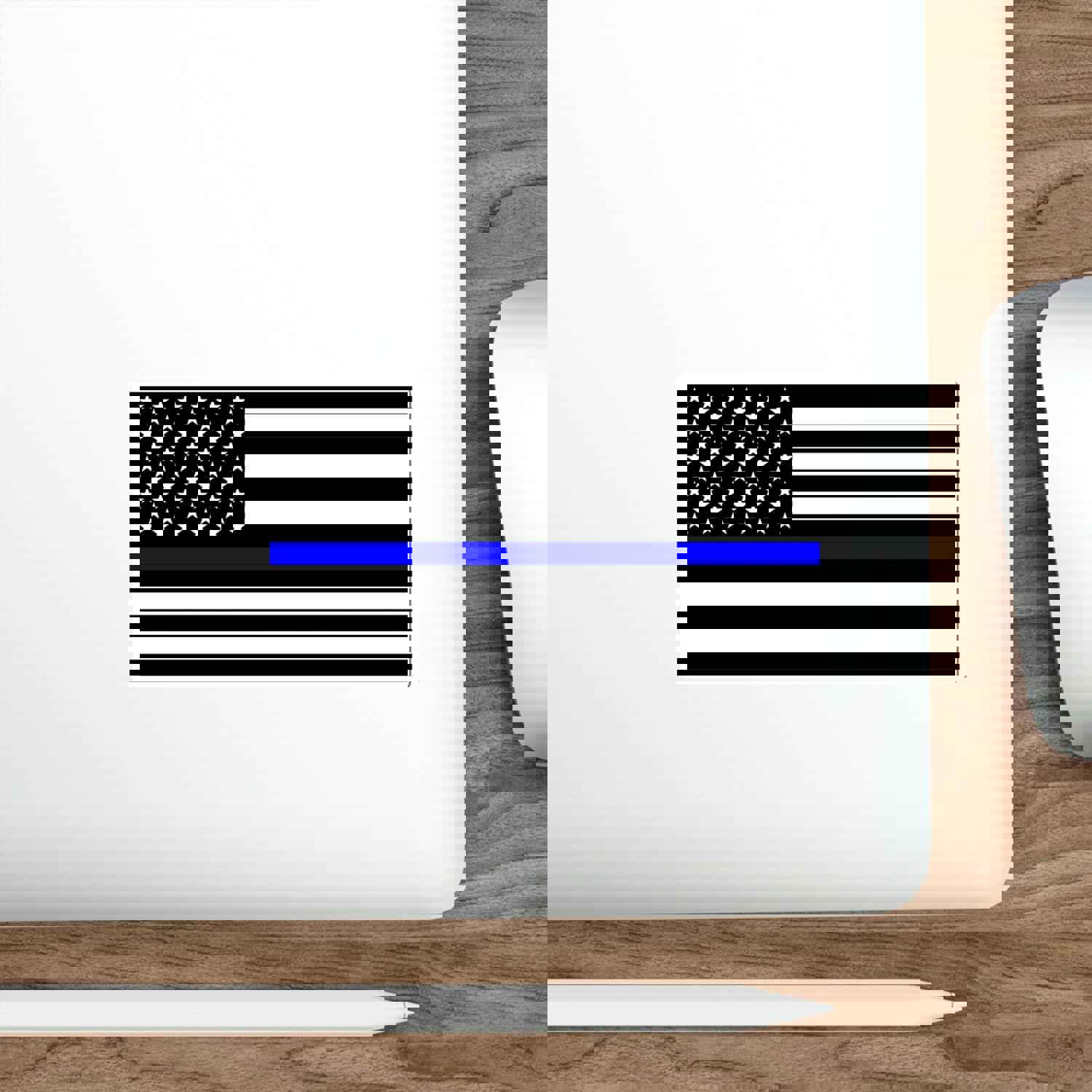 Thin Blue Line Flag Decal - Indoor & Outdoor Vinyl Sticker
