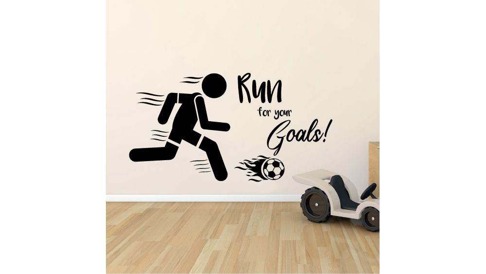 Soccer Quotes Vinyl Wall Art Sticker Decal - Run For Your Goals