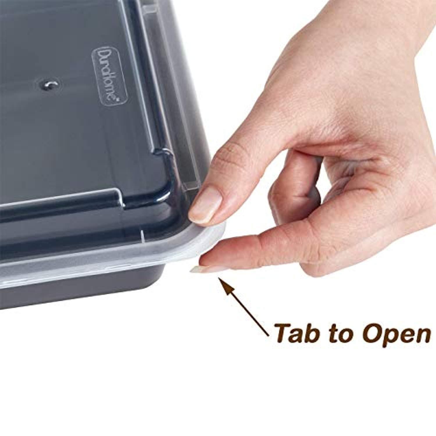 DuraHome - 10 Pack BPA-Free Round Meal Prep Containers with Lids, 28oz, Microwave & Freezer Safe