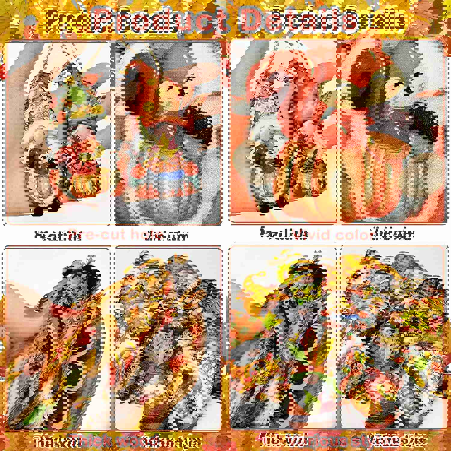 24pcs Autumn Thanksgiving Dwarf Wooden Hanging Ornament - Festive Home Decoration for Fall Decor and Holiday Parties