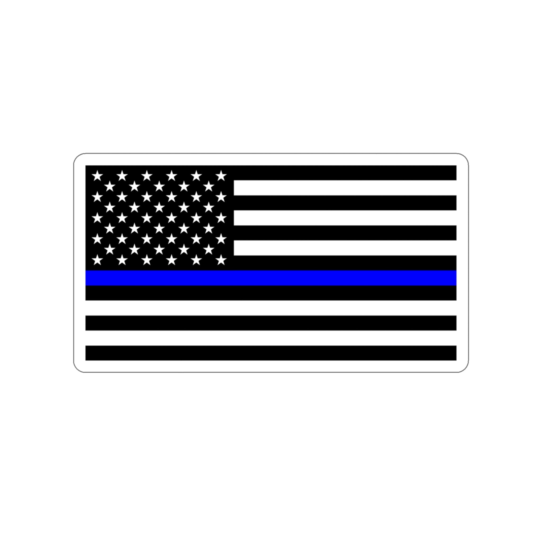 Thin Blue Line Flag Decal - Indoor & Outdoor Vinyl Sticker