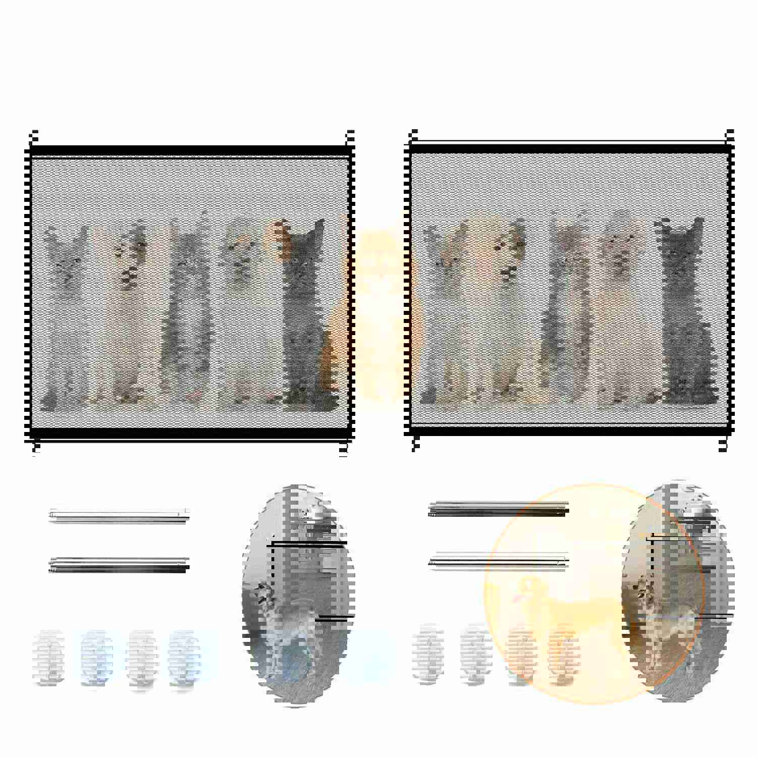 Portable Mesh Pet Safety Gate for Dogs and Cats