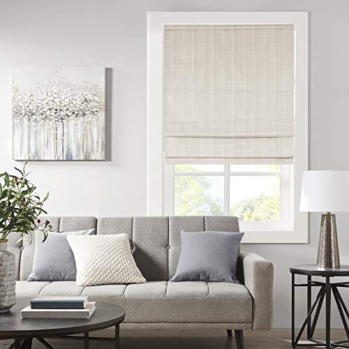 Madison Park Galen Cordless Roman Shades - Room Darkening, Energy Efficient Window Treatment