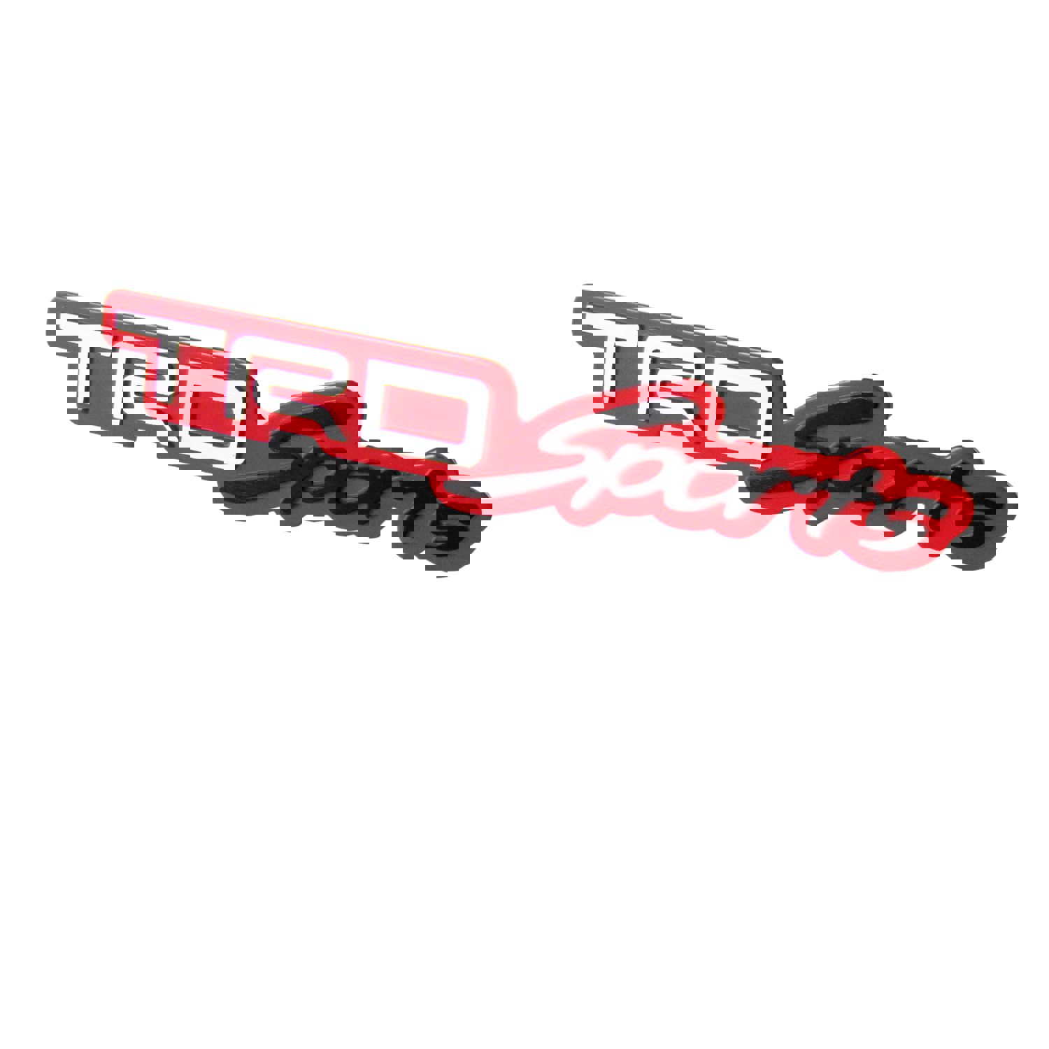 Toyota TRD Sports 3D Red Aluminum Emblem Decal x2 (18CM)