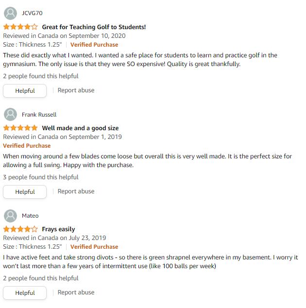 A99Golf True Feel Turf Synthetic Grass Driving Hitting Chipping Pitching Mat - Super Thick for Indoor & Outdoor Use