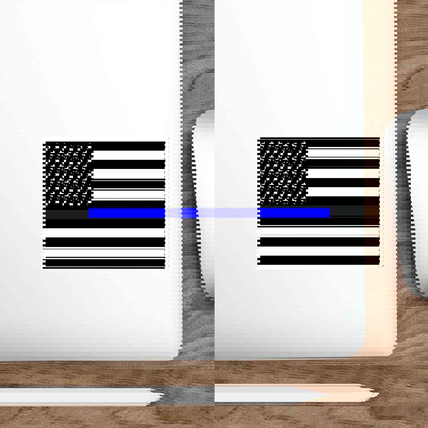 Thin Blue Line Flag Decal - Indoor & Outdoor Vinyl Sticker