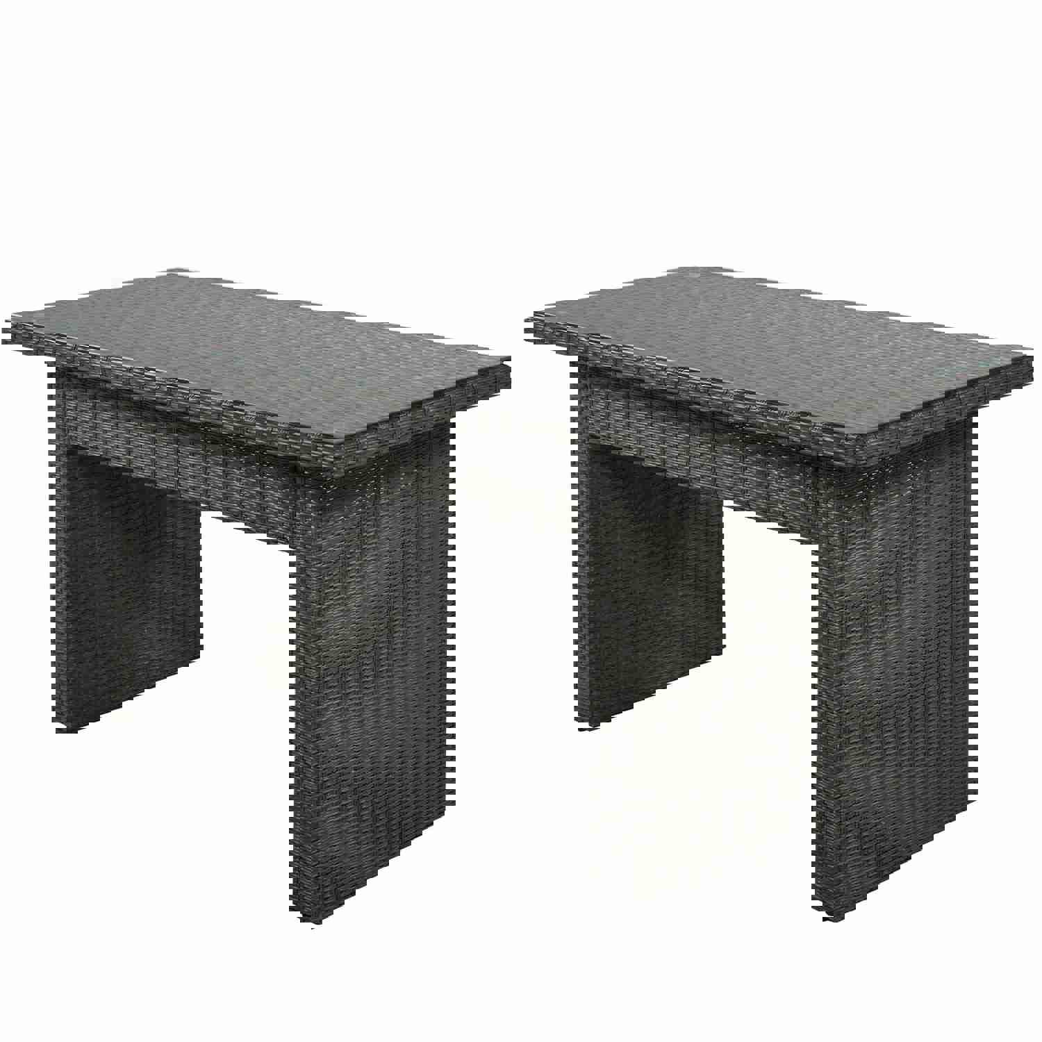 U_STYLE 6-Piece Outdoor Patio Furniture Set with Dining Table, Chairs, Bench, and Cushions