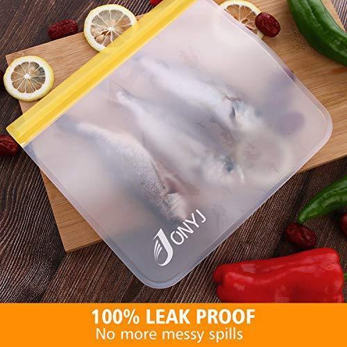 Reusable Sandwich Bags 6-Pack, Leakproof Lunch Storage Bags for Food, Snacks, and Travel