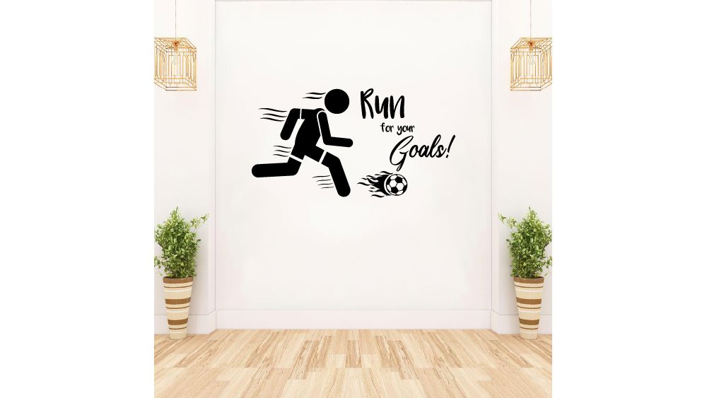Soccer Quotes Vinyl Wall Art Sticker Decal - Run For Your Goals