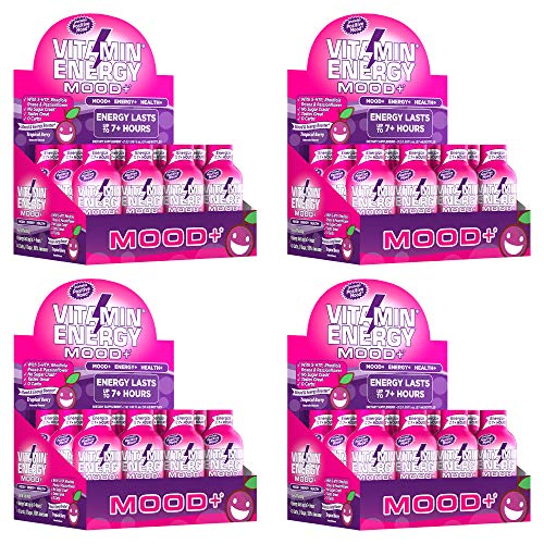 (48 Pack) VitaminEnergy™ Mood+ Keto Energy Shots, Grape Flavor, 7+ Hours Lasting Energy with Anxiety Relief & Mood Boost